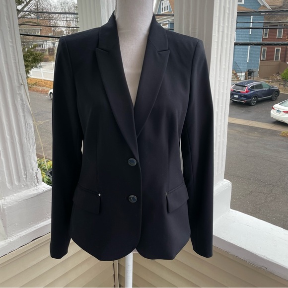 Calvin Klein Flap-Pocket Two-Button Blazer Size 12P - Picture 7 of 14